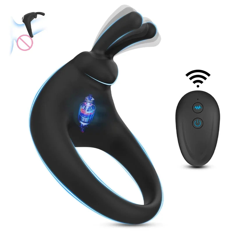 Penis Ring Vibrator Wireless Remote Control Clitoral Stimulation Delay Ejaculation Enlargement Erection For Men