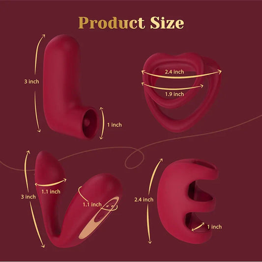 Tracy's Dog Love Vibrator Kit with Removable Vibrating Bullet and 4 Silicone Attachments - Remote Adult Sex Toys for Women & Partners
