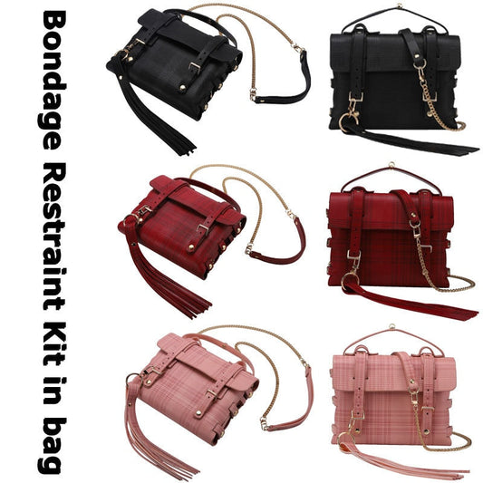 Sex Bondage BDSM Kit Restraints Set Sex Toys with Hand Cuffs Ankle Cuff Bondage Collection & Whip & Collar Choker SM Games
