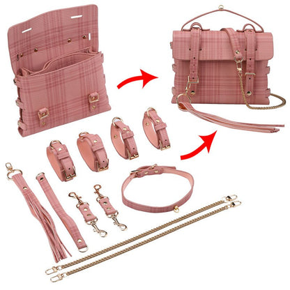 Sex Bondage BDSM Kit Restraints Set Sex Toys with Hand Cuffs Ankle Cuff Bondage Collection &amp; Whip &amp; Collar Choker SM Games