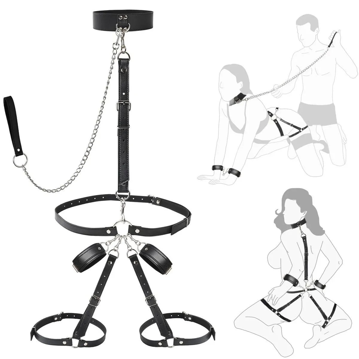 Sex Bondage SM Set Adult Sex Toys 7piece Set Handcuffs Belt Adjustable Tuning Propsv Self Bondage  Bdsm Toys  Fetish BondageGear