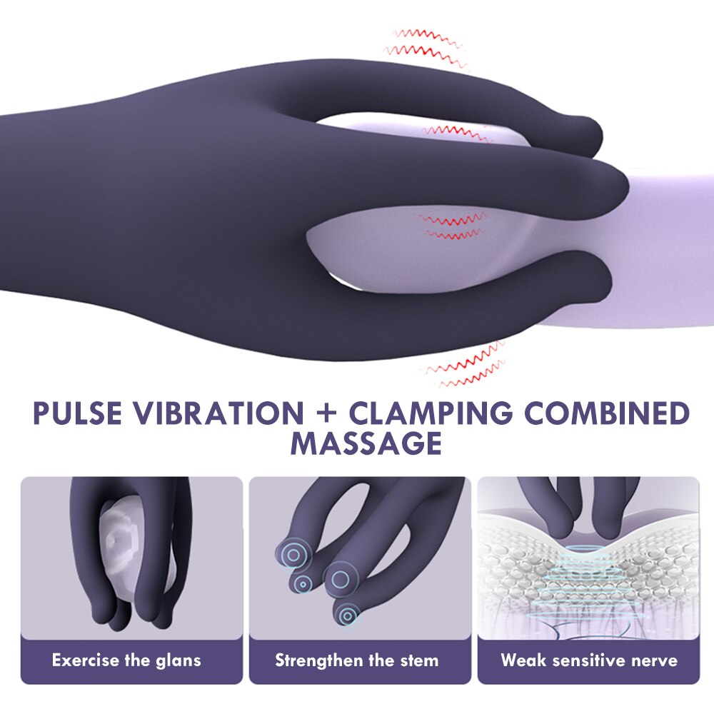 Sex Glans Trainer Male Penis Massage Masturbator 10 Speed Vibrating Glans Vibrator Sex Toy for Men Long-lasting Delay Endurance Exer