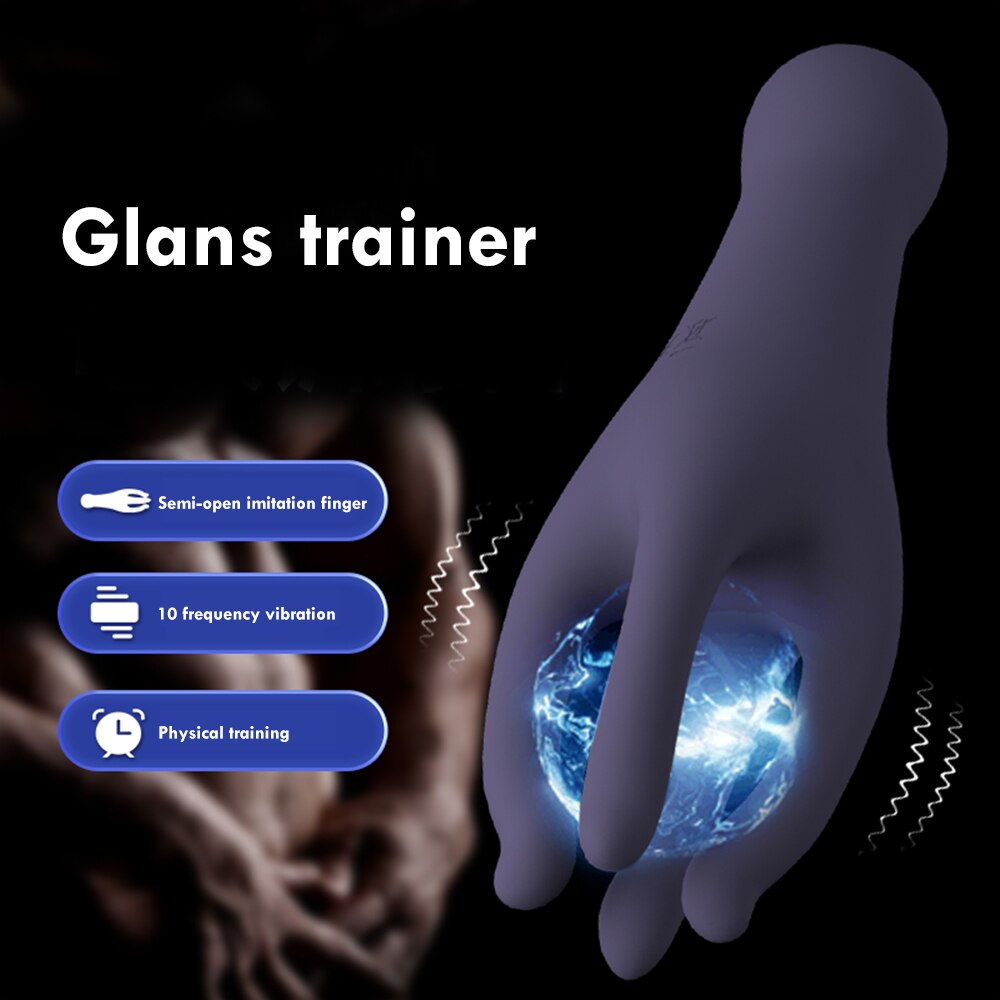 Sex Glans Trainer Male Penis Massage Masturbator 10 Speed Vibrating Glans Vibrator Sex Toy for Men Long-lasting Delay Endurance Exer