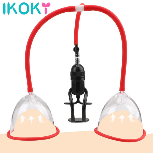 Sex Pumps Breast Enlarged Vacuum Sucker Vagina Sucking Cup Enhance Pump Couple Flirting Climax Bondage Toys Adult Products