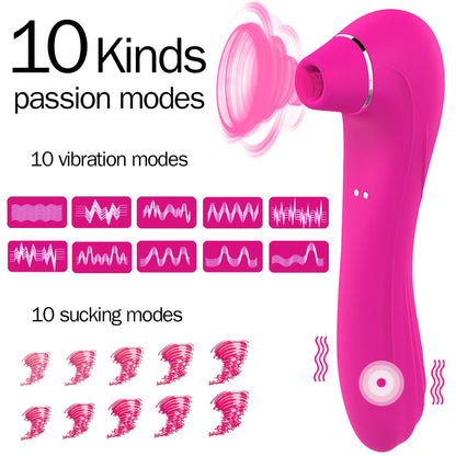 Sex Sucking Toys Vibrator Female Powerful Clitoris Sucker Blowjob Tongue Stimulator Nipple Vagina Pussy Pump for Women Adults 18+