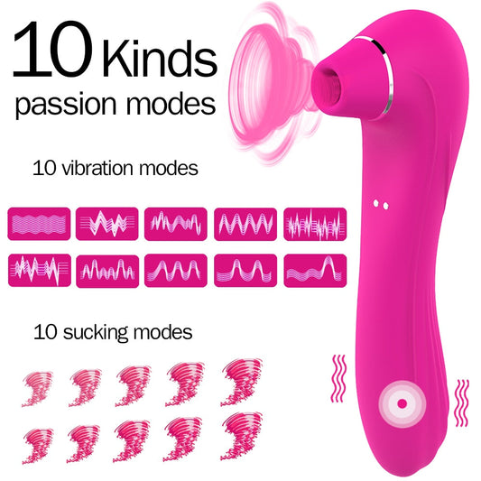 Sex Sucking Toys Vibrator Female Powerful Clitoris Sucker Blowjob Tongue Stimulator Nipple Vagina Pussy Pump for Women Adults 18+