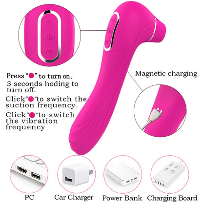 Sex Sucking Toys Vibrator Female Powerful Clitoris Sucker Blowjob Tongue Stimulator Nipple Vagina Pussy Pump for Women Adults 18+
