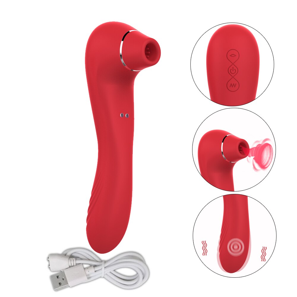 Sex Sucking Toys Vibrator Female Powerful Clitoris Sucker Blowjob Tongue Stimulator Nipple Vagina Pussy Pump for Women Adults 18+