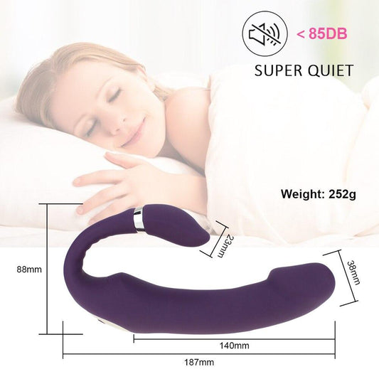 Sex Vibrator G-spot Stimulator Soft Double-head Vibrating Sex Toys for Women Clit Massager Rechargeable C-shape for Couple Fun