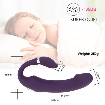Sex Vibrator G-spot Stimulator Soft Double-head Vibrating Sex Toys for Women Clit Massager Rechargeable C-shape for Couple Fun