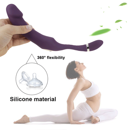 Sex Vibrator G-spot Stimulator Soft Double-head Vibrating Sex Toys for Women Clit Massager Rechargeable C-shape for Couple Fun