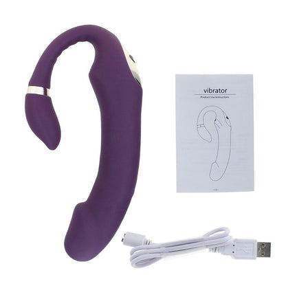 Sex Vibrator G-spot Stimulator Soft Double-head Vibrating Sex Toys for Women Clit Massager Rechargeable C-shape for Couple Fun