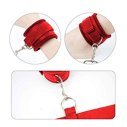 Sexy Hot Erotic Slave Adult Games Straps Restraints To The Bed Sex Toys for Women Handcuff Neck & Ankle Cuffs BDSM Bondage Set