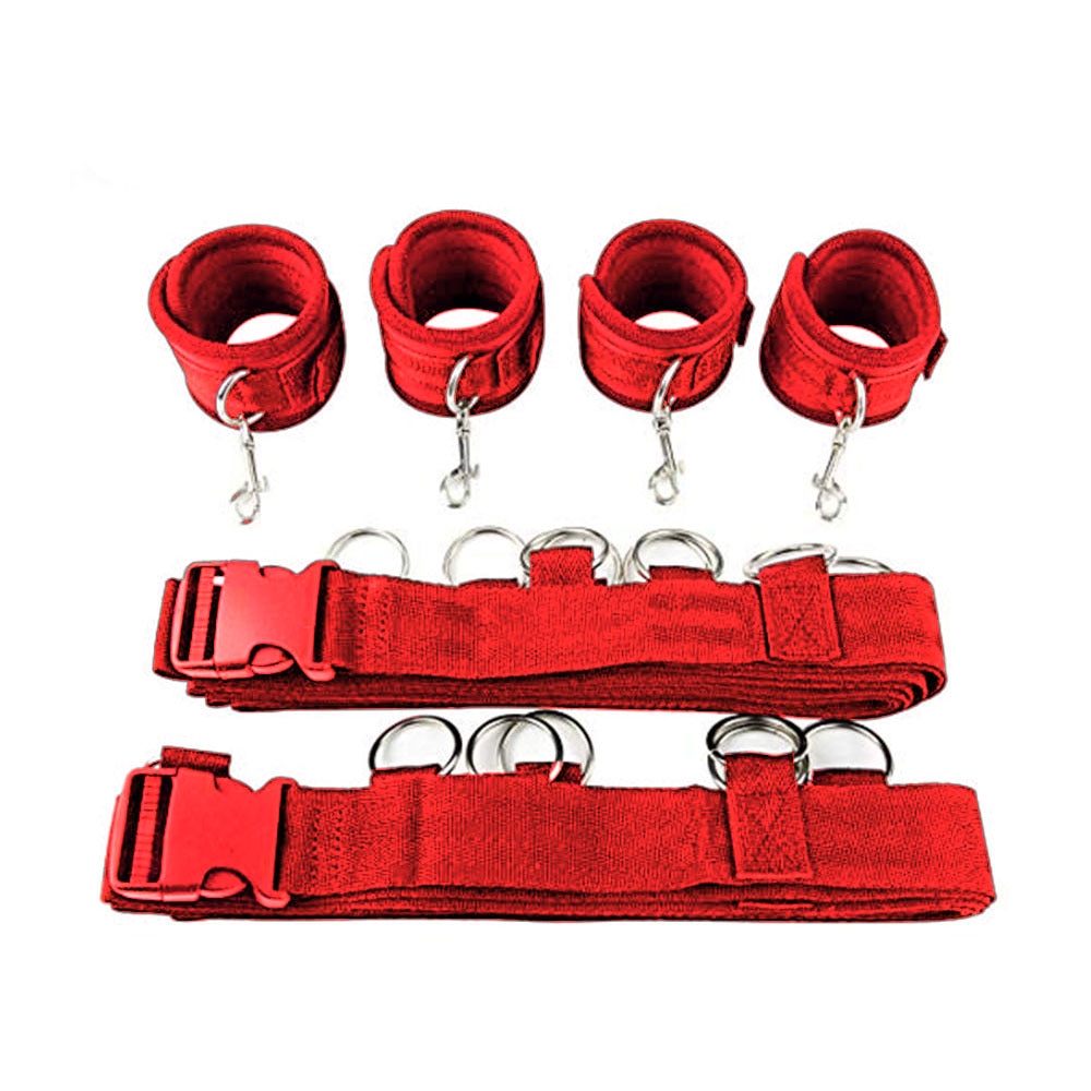 Sexy Hot Erotic Slave Adult Games Straps Restraints To The Bed Sex Toys for Women Handcuff Neck & Ankle Cuffs BDSM Bondage Set