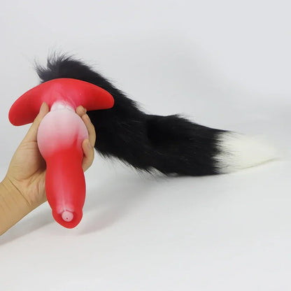 Adult Sex Games Anal Plug With Tail Soft Silicone Dog Knot Butt Plug Wearable Tail Detachable Cosplay Sex Toys For Women Men