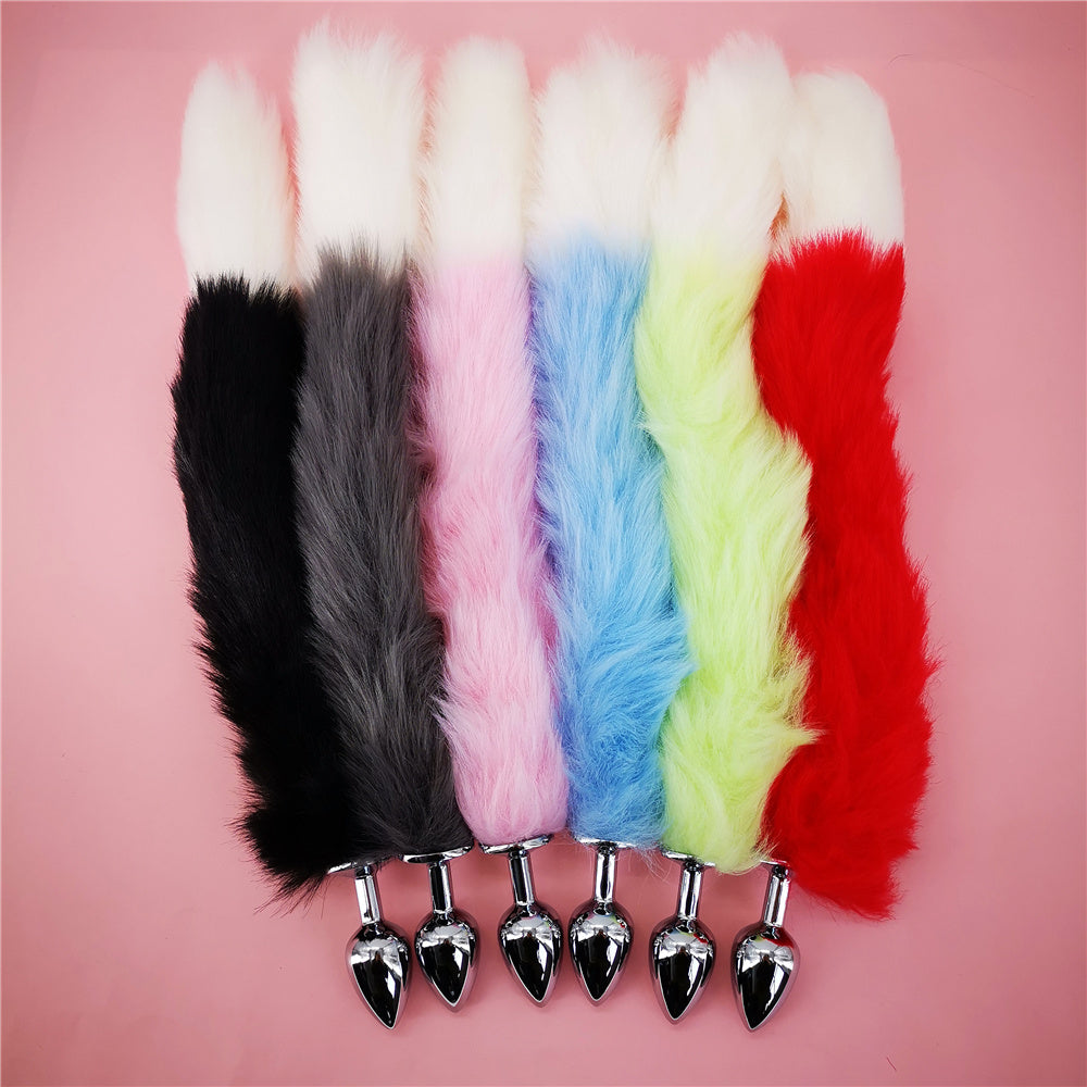 Soft Anal Plug Faux Fox Tail Cosplay Butt Plug Anal Sex Tail Stainless Smooth Steel Butt Plug Anal Sex Toys for Women Couples