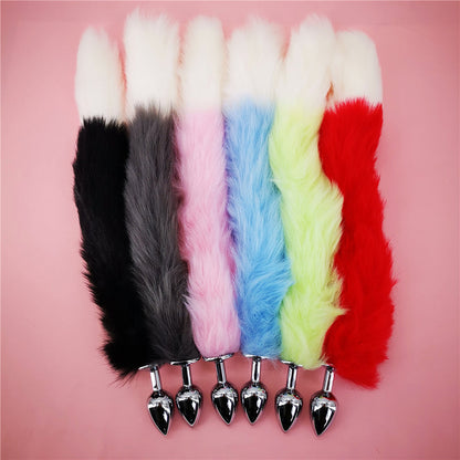 Soft Anal Plug Faux Fox Tail Cosplay Butt Plug Anal Sex Tail Stainless Smooth Steel Butt Plug Anal Sex Toys for Women Couples
