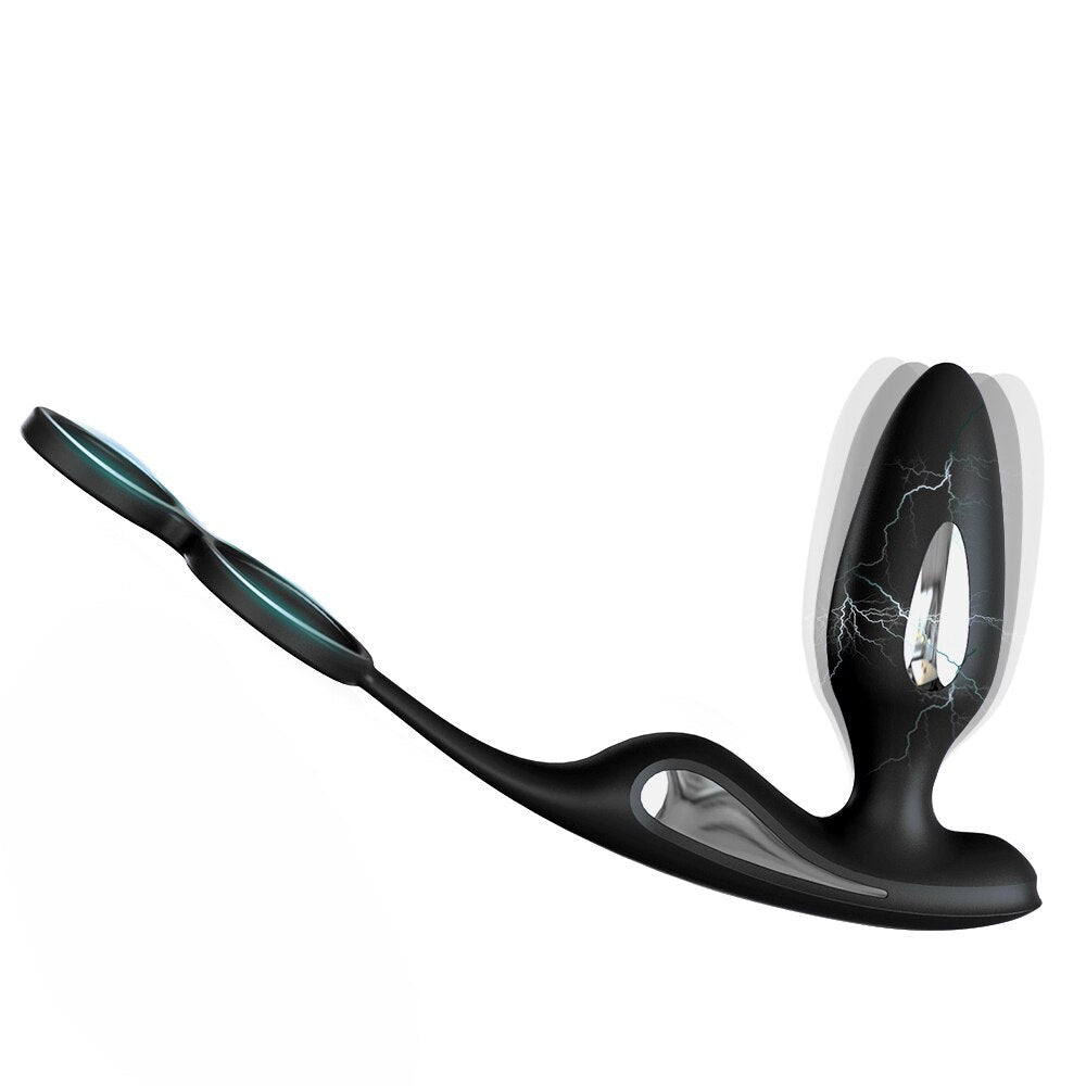 ไฟฟ้า Shock Anal Vibrator Butt Plug ชาย Prostate Massager รีโมทคอนโทรล Delay Ejaculation อวัยวะเพศชาย Cock แหวนเพศของเล่นสำหรับผู้ชาย