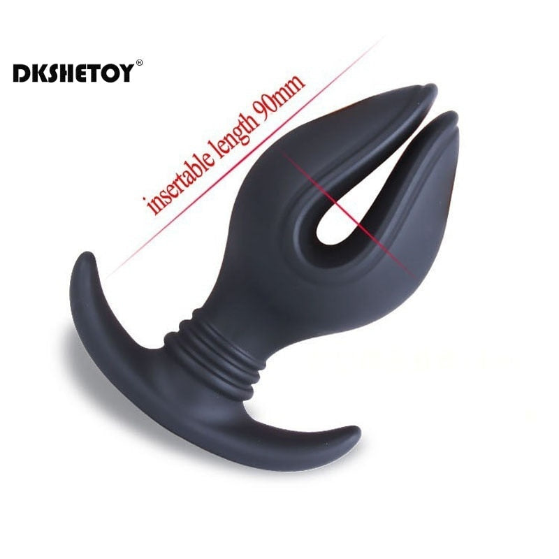 Silicone Anal Expander Backyard Sex Toys for Couples Beginner Black Waterproof Soft V Port Butt Plug Prostate Massager