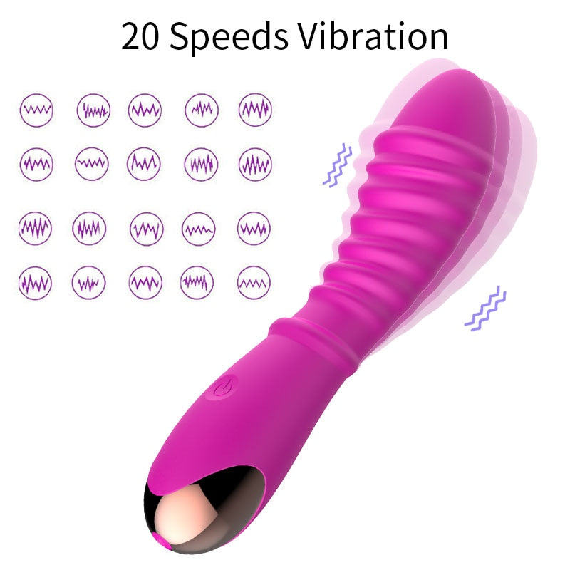 Silicone G-Spot Dildo Vibrator for Women Waterproof 20 Speeds Vibrator Clitoris Massager Female Masturbator Sex Toy for Women