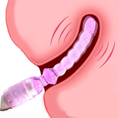 Silicone Jelly Long Anal Vibrator Magic Wand Anal Butt Plug Beads G-Spot Massager Adult Sex Toys for Women Couples Masturbation
