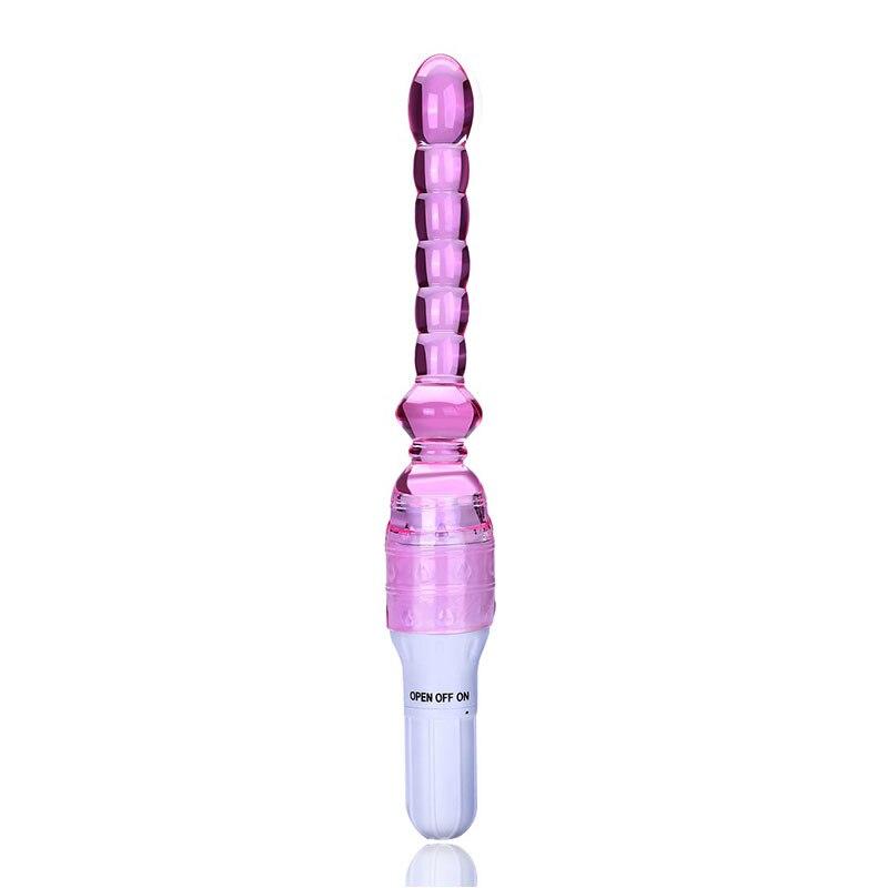 Silicone Jelly Long Anal Vibrator Magic Wand Anal Butt Plug Beads G-Spot Massager Adult Sex Toys for Women Couples Masturbation