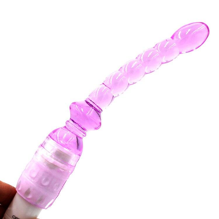 Silicone Jelly Long Anal Vibrator Magic Wand Anal Butt Plug Beads G-Spot Massager Adult Sex Toys for Women Couples Masturbation