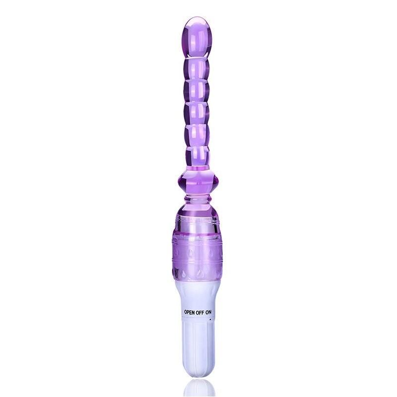 Silicone Jelly Long Anal Vibrator Magic Wand Anal Butt Plug Beads G-Spot Massager Adult Sex Toys for Women Couples Masturbation