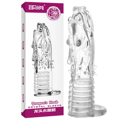 Silicone Penis Sleeves Reusable Condoms Cock Enlarger Penis Erection Sex Toy for Men Transparent Penis Enlargement Men Sex Toys