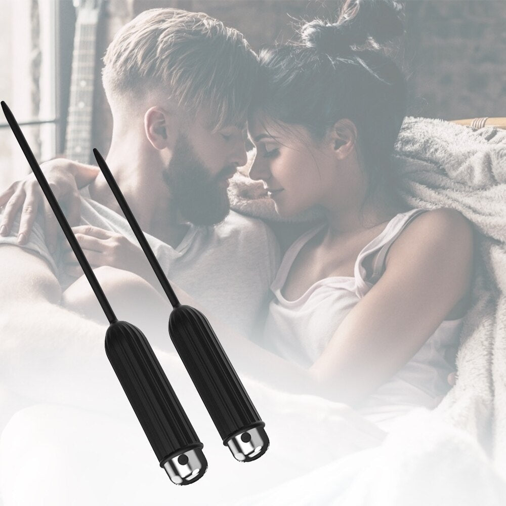 Silicone Urethral Dilators Penis Plug 10-Speed Vibrating Insertion Urethral Plug Catheter Sounds Vibrator Sex Toys for Men Adult