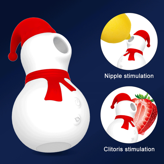 Snowman Clit Sucker Vibrator: Sex Toy for Women, 18+ Christmas Nipple Female Clitoris Vacuum Stimulator, Oral Sex