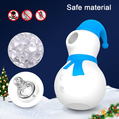 Snowman Clit Sucker Vibrator: Sex Toy for Women, 18+ Christmas Nipple Female Clitoris Vacuum Stimulator, Oral Sex