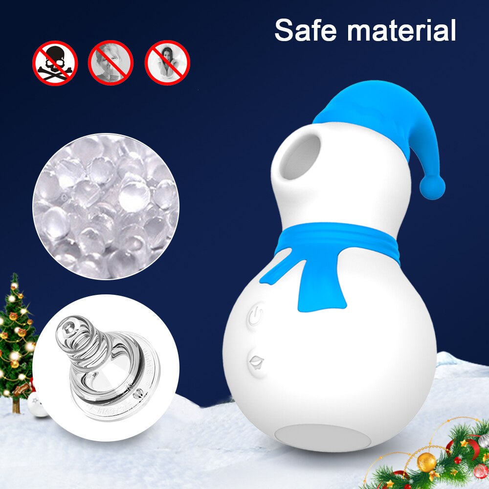 Snowman Clit Sucker Vibrator: Sex Toy for Women, 18+ Christmas Nipple Female Clitoris Vacuum Stimulator, Oral Sex
