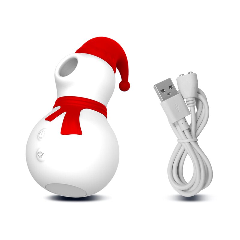 Snowman Clit Sucker Vibrator: Sex Toy for Women, 18+ Christmas Nipple Female Clitoris Vacuum Stimulator, Oral Sex