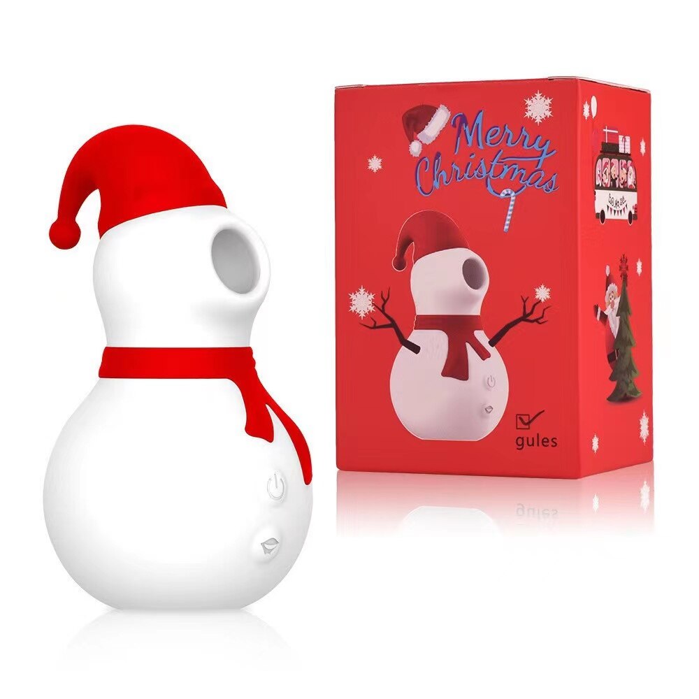 Snowman Clit Sucker Vibrator: Sex Toy for Women, 18+ Christmas Nipple Female Clitoris Vacuum Stimulator, Oral Sex