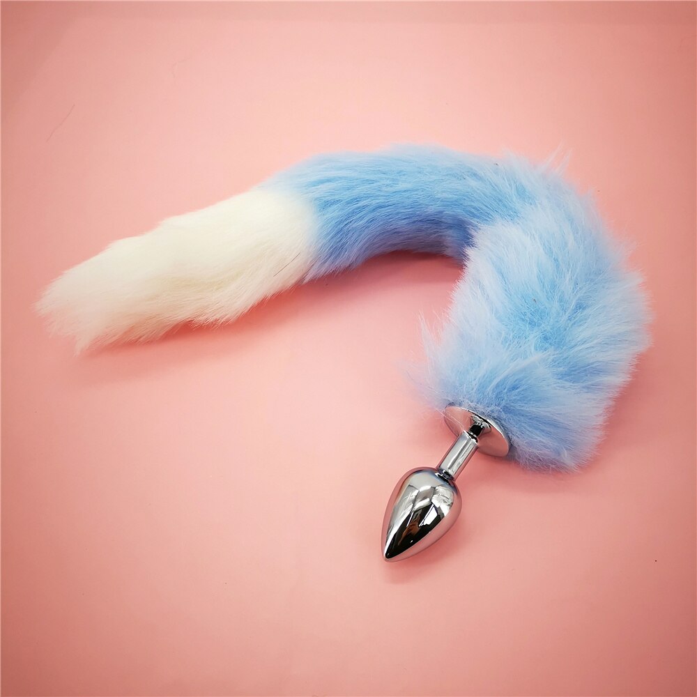 Soft Anal Plug Faux Fox Tail Cosplay Butt Plug Anal Sex Tail Stainless Smooth Steel Butt Plug Anal Sex Toys for Women Couples