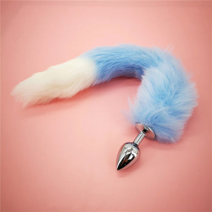 Soft Anal Plug Faux Fox Tail Cosplay Butt Plug Anal Sex Tail Stainless Smooth Steel Butt Plug Anal Sex Toys for Women Couples
