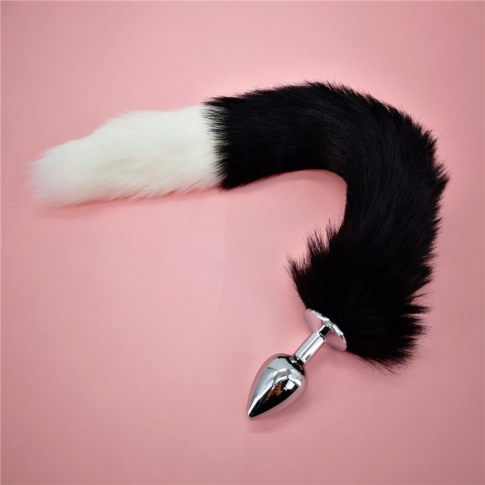 Soft Anal Plug Faux Fox Tail Cosplay Butt Plug Anal Sex Tail Stainless Smooth Steel Butt Plug Anal Sex Toys for Women Couples