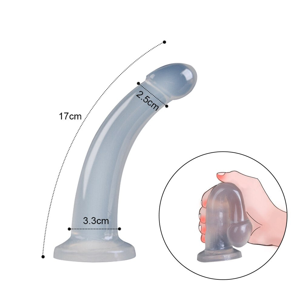 Soft Jelly Dildo Anal Butt Plug Realistic Penis with Powerful Suction Cup Strapon Artificial Penis Dick Toy for Adult Sex Toys