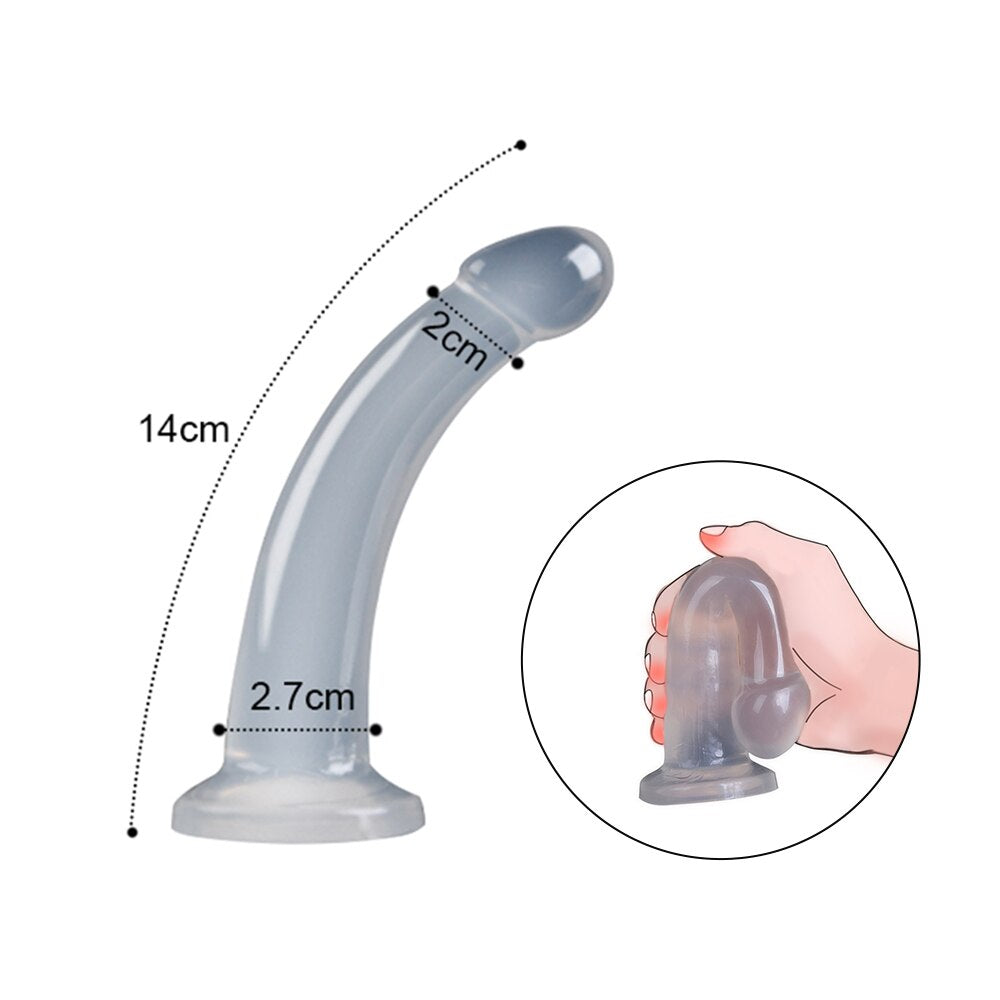 Soft Jelly Dildo Anal Butt Plug Realistic Penis with Powerful Suction Cup Strapon Artificial Penis Dick Toy for Adult Sex Toys