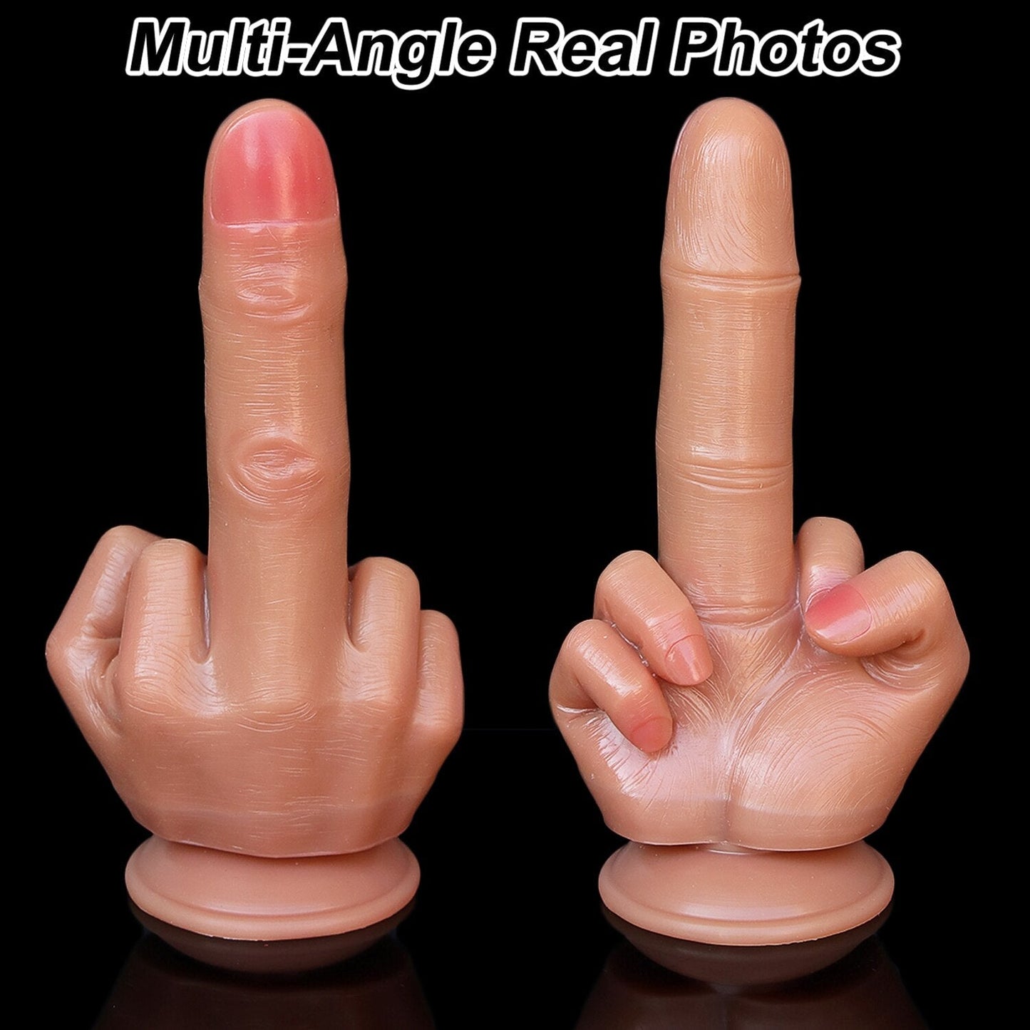 Large Spoof Middle Finger Gift Thick Dildo Gay Soft Silicone Dick Big Suction Cup Artificial Penis Anal Plug Sex Toy for Women
