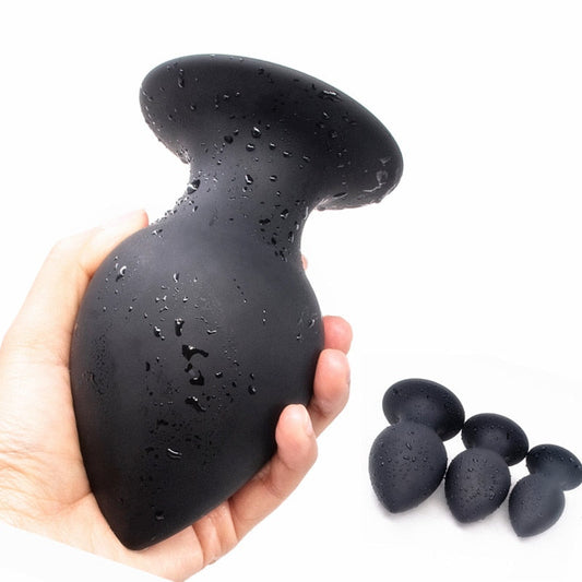 Squeezable Huge Butt Plug with Suction Cup Silicone Soft Anal Plug Speculum Anus Heavy Prostate Massager Anal Sex Toys for Women Men
