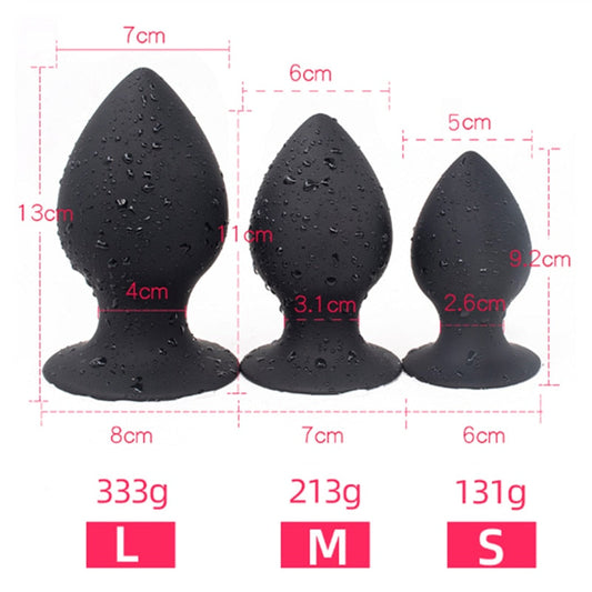 Squeezable Huge Butt Plug with Suction Cup Silicone Soft Anal Plug Speculum Anus Heavy Prostate Massager Anal Sex Toys for Women Men