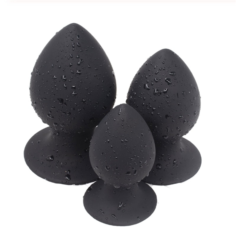 Squeezable Huge Butt Plug with Suction Cup Silicone Soft Anal Plug Speculum Anus Heavy Prostate Massager Anal Sex Toys for Women Men