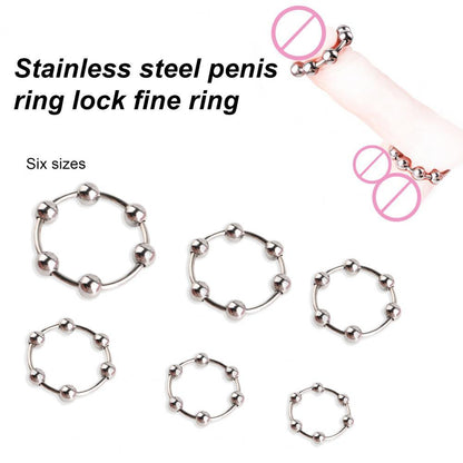Stainless Steel Cock Ring, Sex Toy to Increase Orgasms, Easy to Use, Safe, Delay Ejaculation Lock Ring for Men, Foreskin Corrector Rings