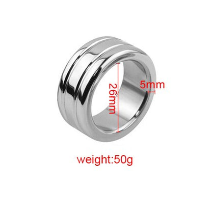 Stainless Steel Cock Ring Metal Penis Bondage Lock Restraint Ring Male Time Delay Ejaculation Penis Ring BDSM Sex Toy for Men