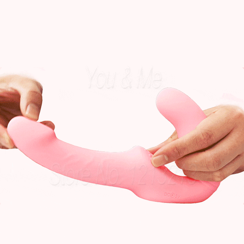 Strapless Strap-on Dildo Vibrator for Couples Strapon for Lesbian Wireless Remote Control Double-Heads Vibrator Adult Sex Toys