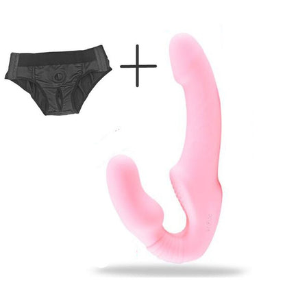 Strapless Strap-on Dildo Vibrator for Couples Strapon for Lesbian Wireless Remote Control Double-Heads Vibrator Adult Sex Toys