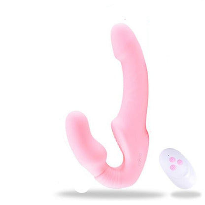 Strapless Strap-on Dildo Vibrator for Couples Strapon for Lesbian Wireless Remote Control Double-Heads Vibrator Adult Sex Toys