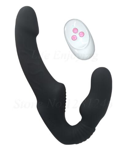 Strapless Strap-on Dildo Vibrator for Couples Strapon for Lesbian Wireless Remote Control Double-Heads Vibrator Adult Sex Toys